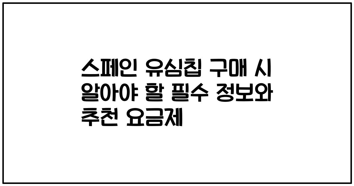 스페인 유심칩 구매 시 알아야 할 필수 정보와 추천 요금제